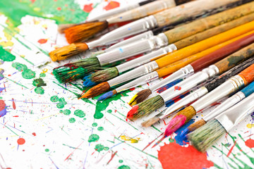 Paints and brushes