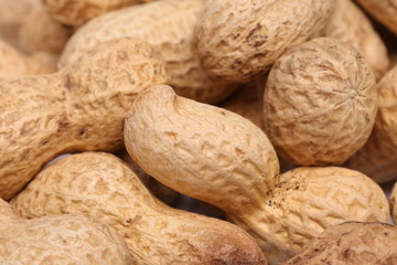 close-up of some peanuts. background
