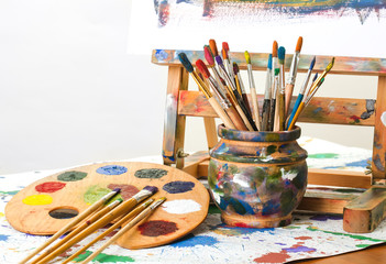 Obraz premium Paints and brushes