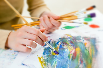 Naklejka premium Paints and brushes