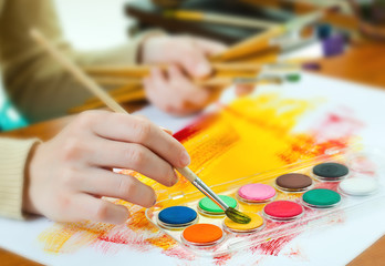 Naklejka premium Paints and brushes