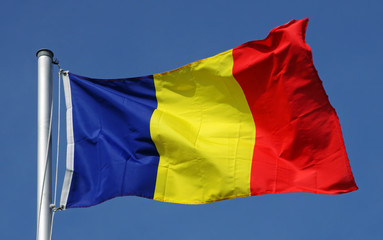 Flag of Romania in the sun
