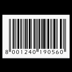 vector barcode isolated on black background