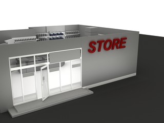 Illustration of automobile store - minimarket