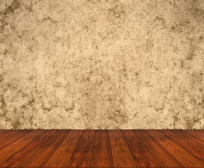 Wooden floor with grunge wall