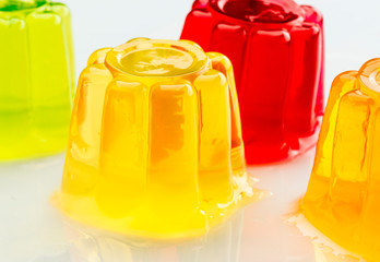 Gelatin colors  loose on white base