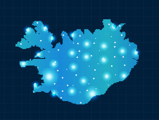 Fototapeta premium pixel Iceland map