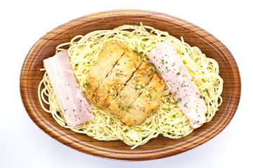 Spaghetti carbonara, a typical italian dish