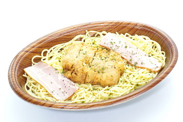 Spaghetti carbonara, a typical italian dish