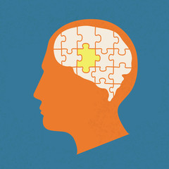 People head with puzzles elements , eps10 vector format
