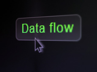 Data concept: Data Flow on digital button background