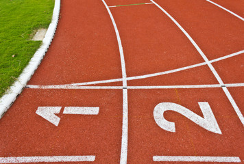 one and two on running track