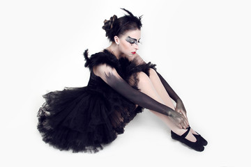 Ballerina. Fashion Art Portrait Of Beautiful Girl. Vogue Style W