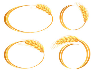 Set of wheat ears icons