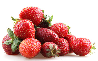strawberries on a white background