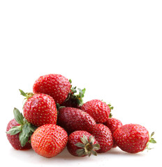 strawberries on a white background