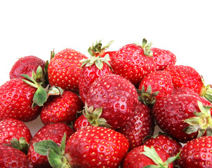 strawberries on a white background