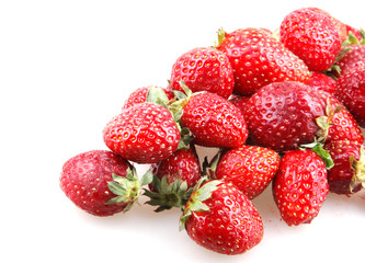 strawberries on a white background