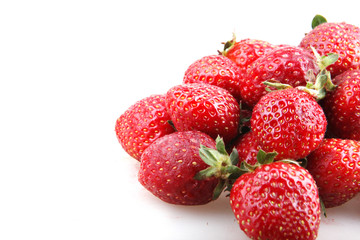 strawberries on a white background
