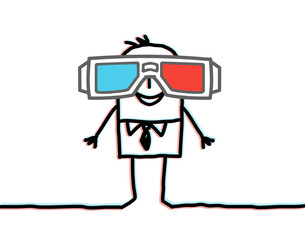 man & 3D glasses