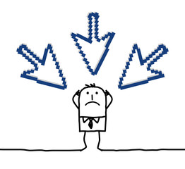 businessman & big pointing cursors 