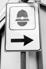 Road signs B&W image