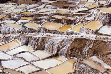 Peru, Salinas de Maras,Inca traditional salt mine (salinas)
