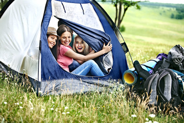 Group people on travel.