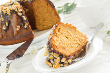Christmas cake with condensed milk, chocolate,