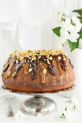Christmas cake with condensed milk, chocolate,