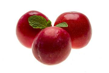 Bright ripe plum with mint