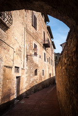 Typical architecture of Italy-street in San Gimignano