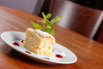 Delicious hungarian dessert closeup