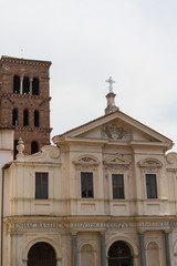 Fototapeta premium Rome, Italy. Tiber Island (Isola Tibertina), view of Basilica of