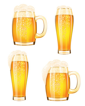 Mug of beer isolated on a white background