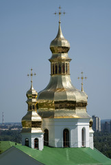Fototapeta na wymiar Golden domes of Kiev-Pechersk Lavra