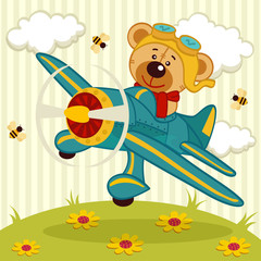 Fototapeta premium teddy bear pilot