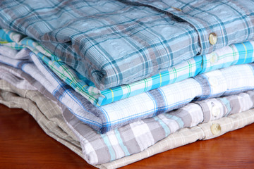 Shirts neatly folded close-up