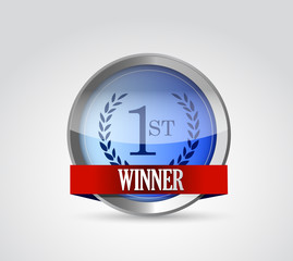 no 1 winner seal illustration design