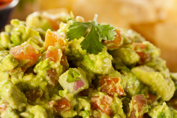 Homemade Organic Guacamole and Tortilla Chips