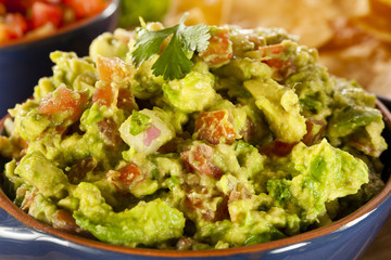 Homemade Organic Guacamole and Tortilla Chips