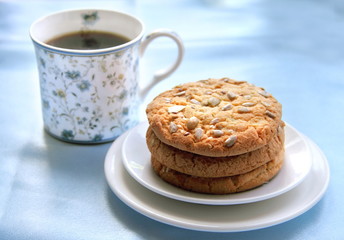Sweet cookies with different kinds of seeds