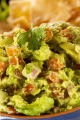 Homemade Organic Guacamole and Tortilla Chips