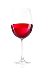 Glass of wine isolated on white