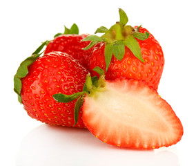 Fresh strawberry isolated on white
