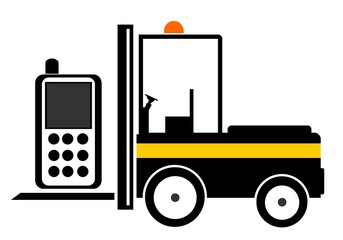 Téléphone portable dans un chariot