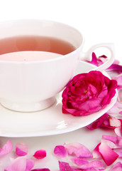Rose tea close up