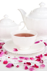 Rose tea close up