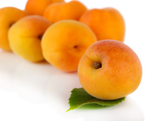 Apricots isolated on white