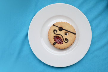 comic pastry Pirate on the plate